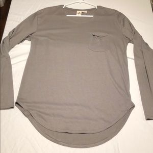 Feathers Olive/Gray Scollop Long Sleeve